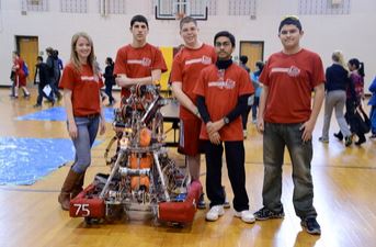 Robo Raider students with robot